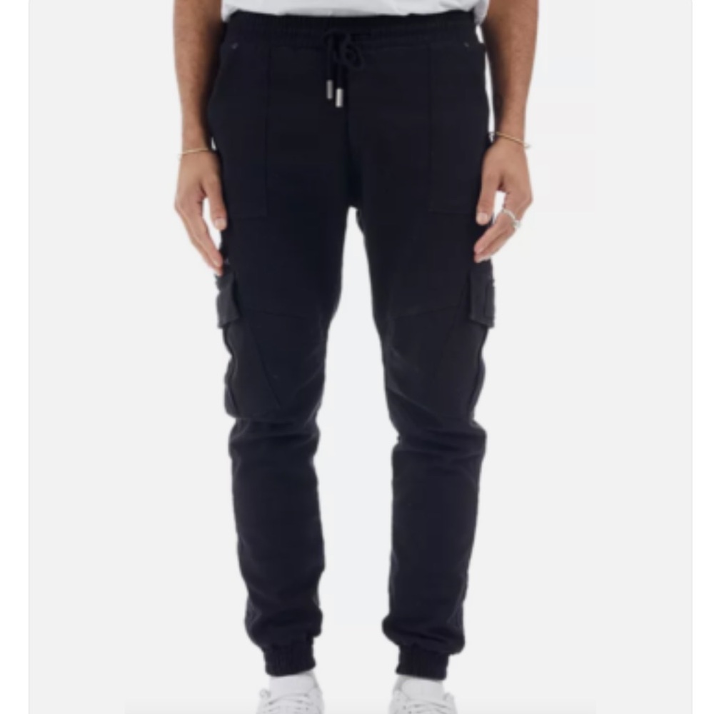 nANA judy Black State Jogger Drawstring Cargo Jogger Pants Sz M